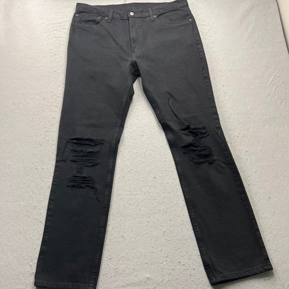 Levis 511 Slim Fit Distressed Black Jeans Mens W36 L32 04511-4481 Denim